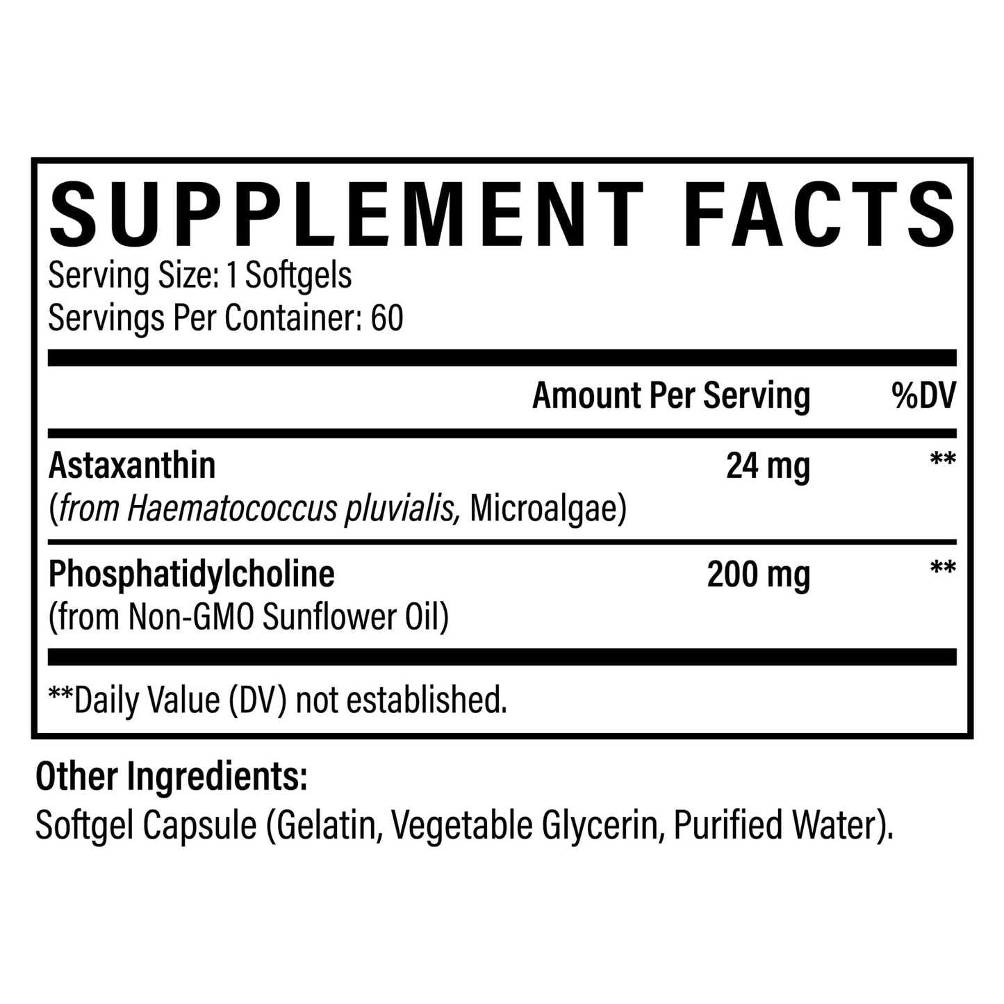 Liposomal Astaxanthin 24 mg Softgels – Maximum Absorption, Non-GMO, Gluten Free | 60 Softgels