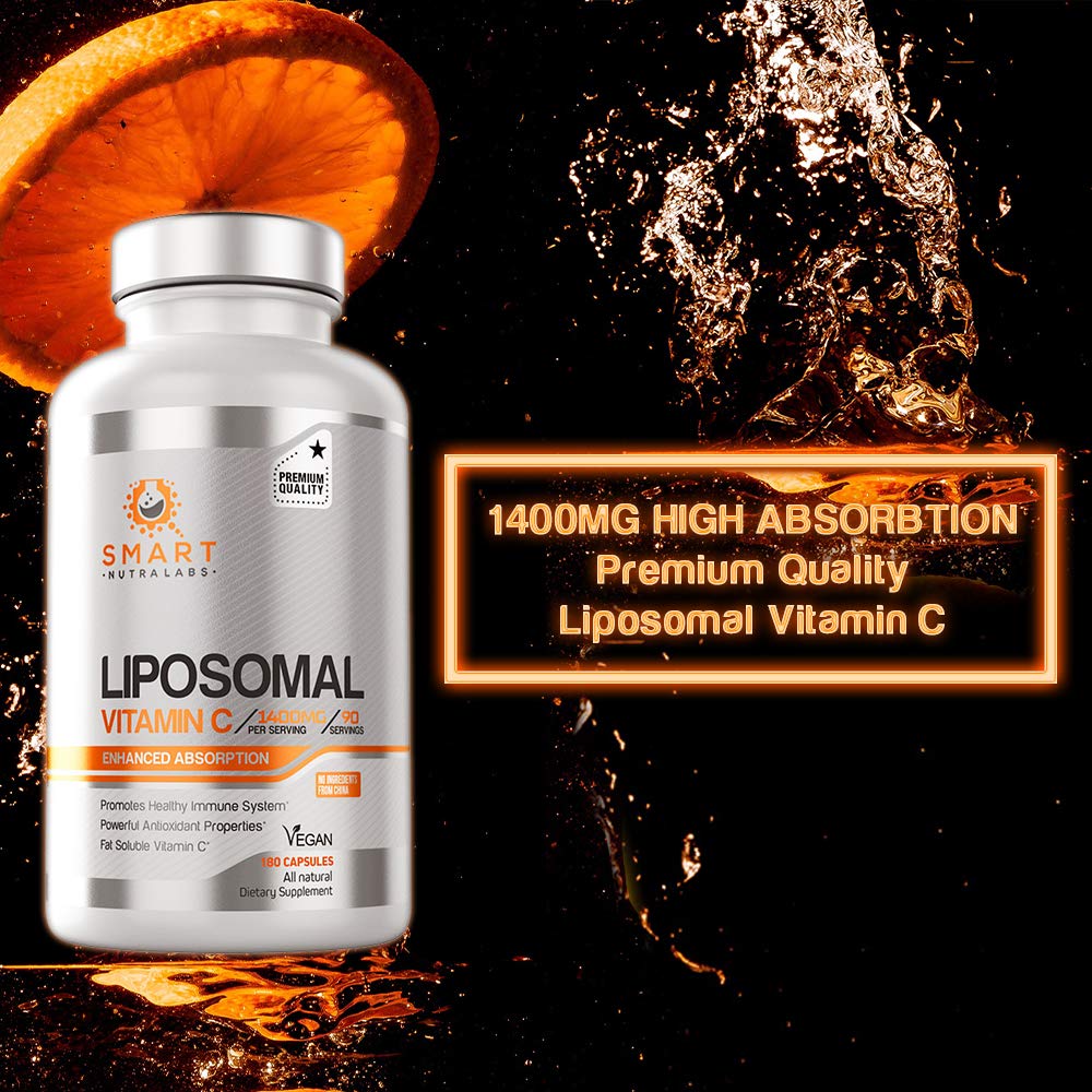 Liposomal Vitamin C 1400mg - 180 Vegan Capsules | China-Free, High-Absorption