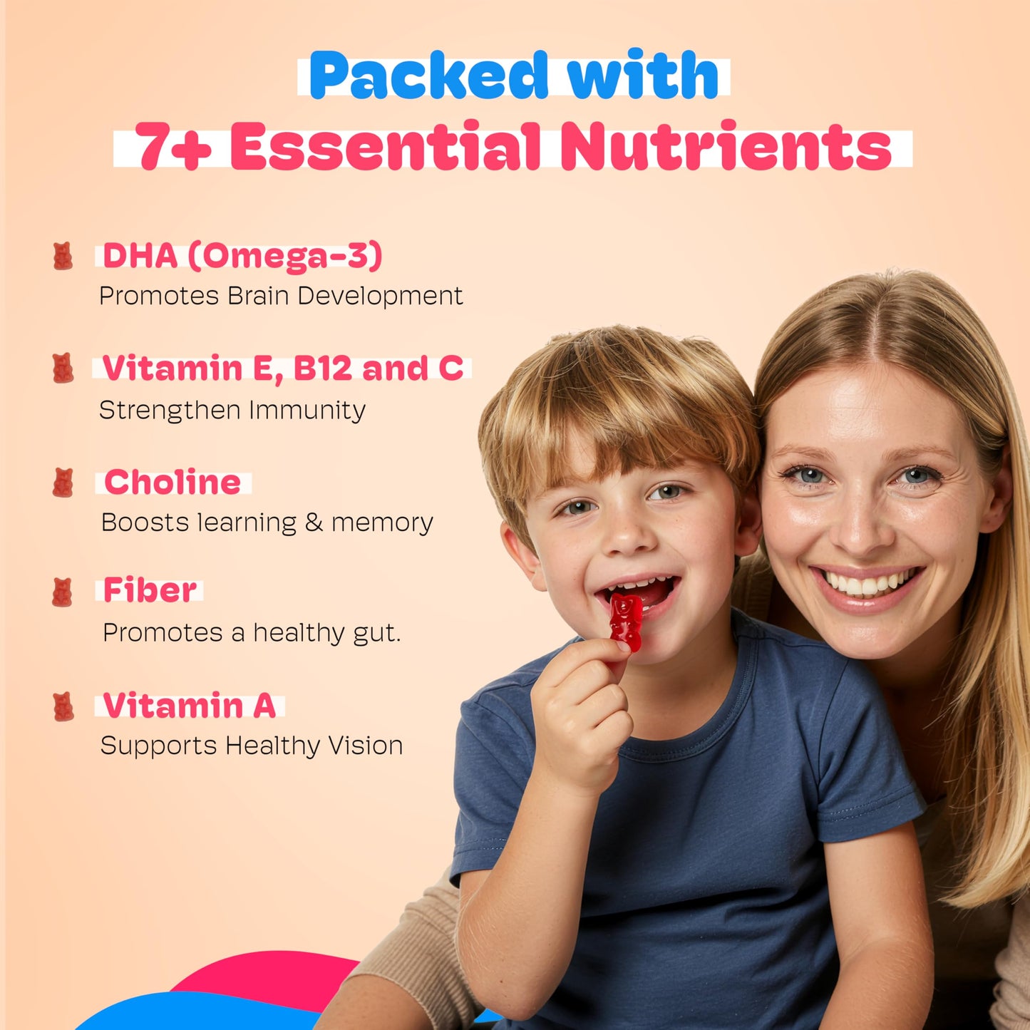 Little Joys Omega-3 DHA Brain Gummies for Kids (Ages 7-12) – 30 Day Pack, Plant-Based, Sugar-Free, Chicory Root Fiber for Gut Health
