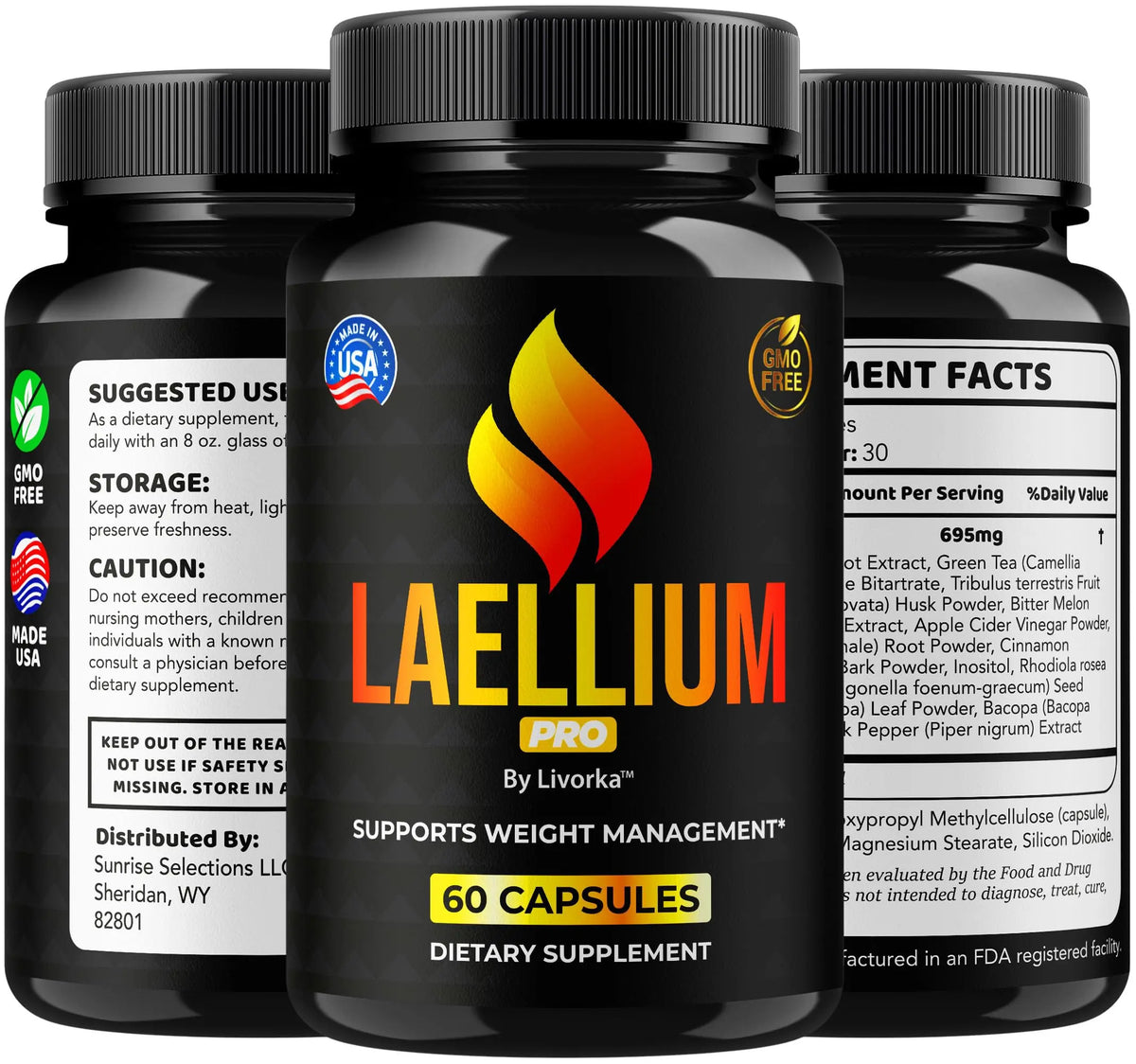 Laellium Pro Pills 5 Pack – All-Natural Daily Formula | LIVORKA Capsules, 300 Capsules BritishVita | Premium UK Vitamins & Wellness Supplements