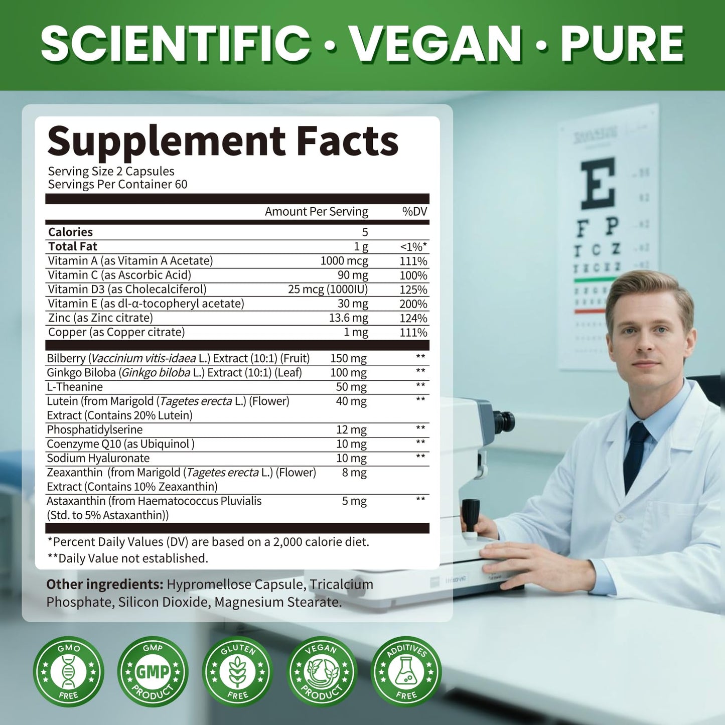 Lutein & Zeaxanthin Supplements - AREDS 2 Eye Vitamins | 120 Capsules
