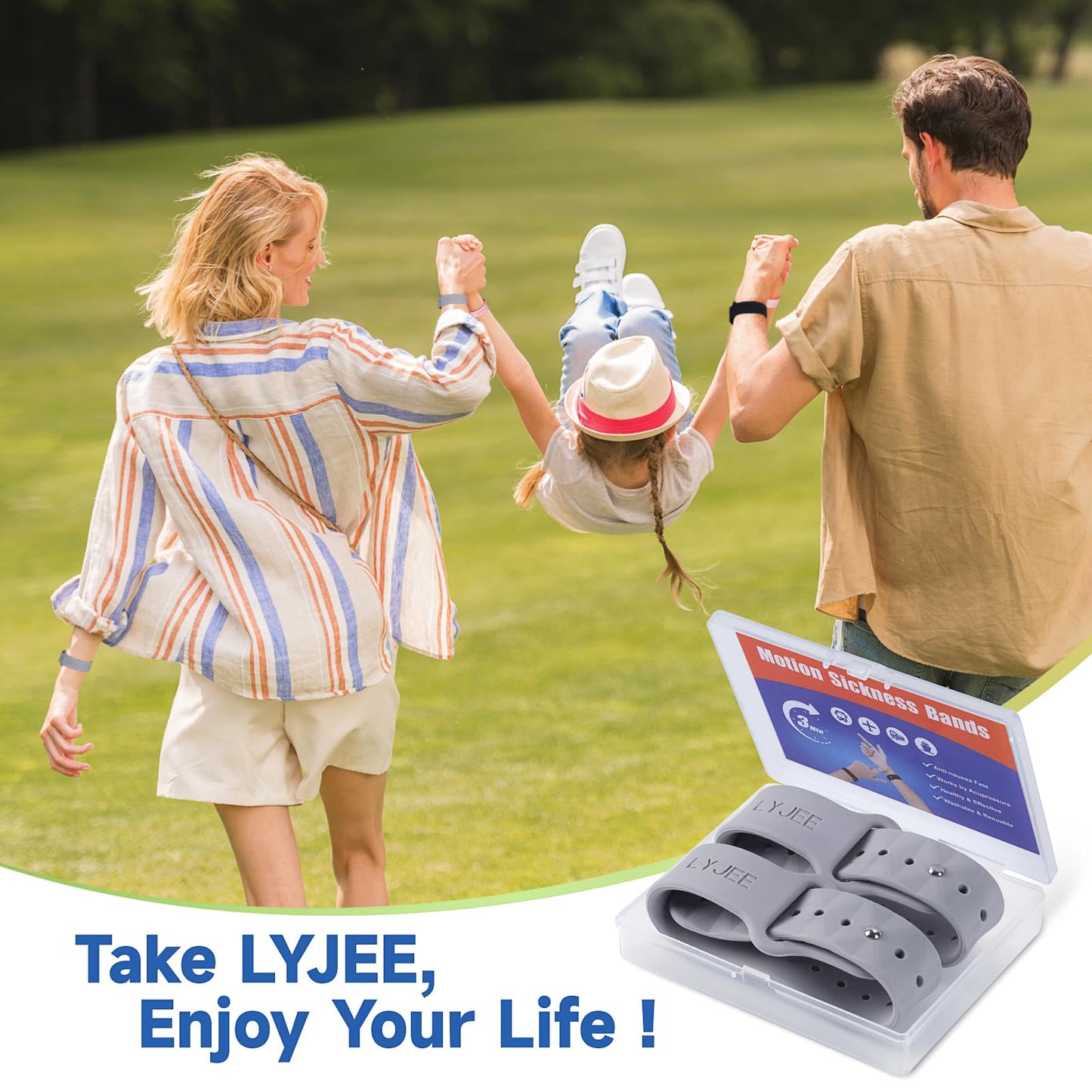 LYJEE Motion Sickness Bands – Nausea Relief for Adults & Kids While Traveling