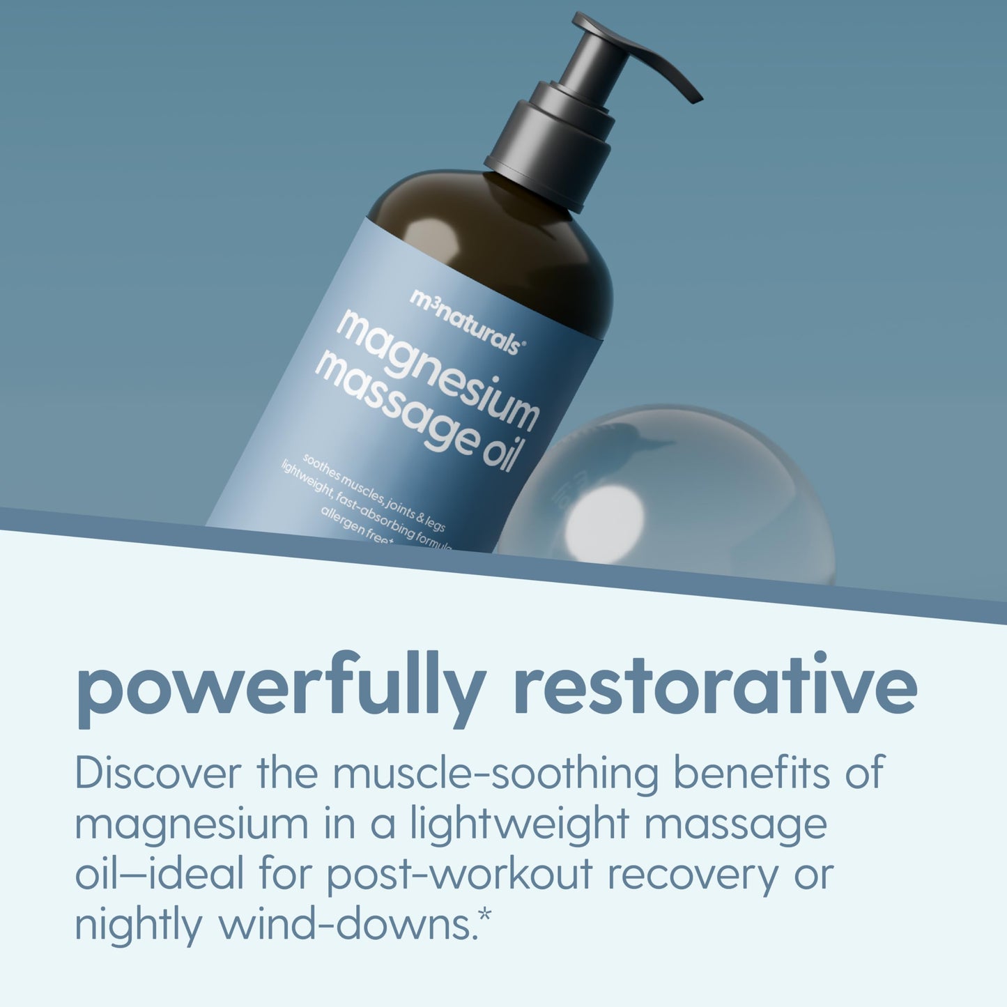 Magnesium Massage Oil for Sore Muscles, Sleep & Recovery – 8 oz by M3 Naturals