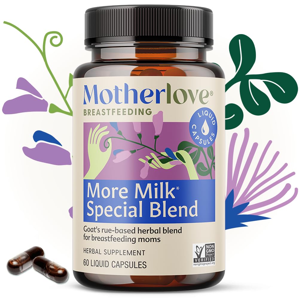 Motherlove More Milk Special Blend Lactation Supplement (60 Liquid Caps) - Goat's Rue, Organic Herbs | Vegan, Non-GMO, Kosher, Soy-Free