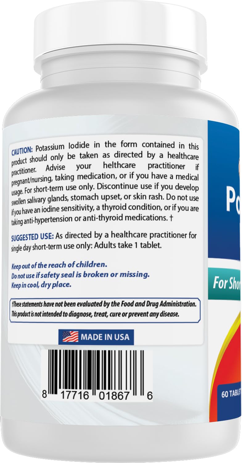 Best Naturals Potassium Iodide 65 mg | 3 Bottles x 60 Tablets - Dietary Supplement