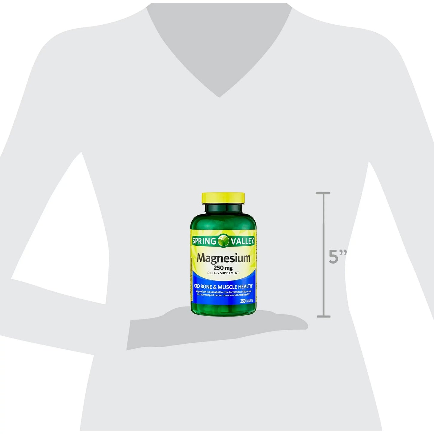Spring Valley Magnesium 250mg 250 Count | Bone & Muscle Health | Women's Magnesium