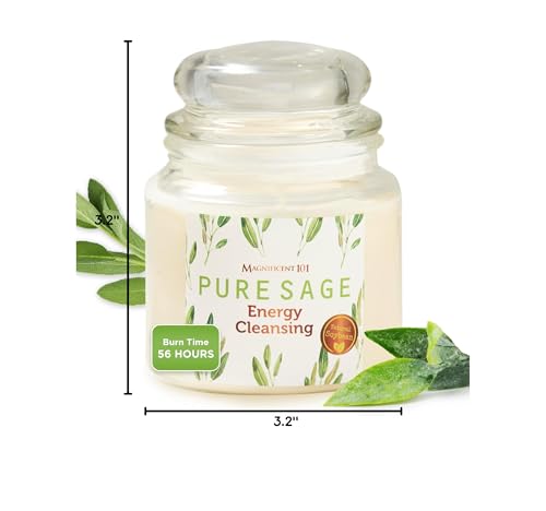 Magnificent 101 Sage Energy Cleansing Candle - Soy Wax