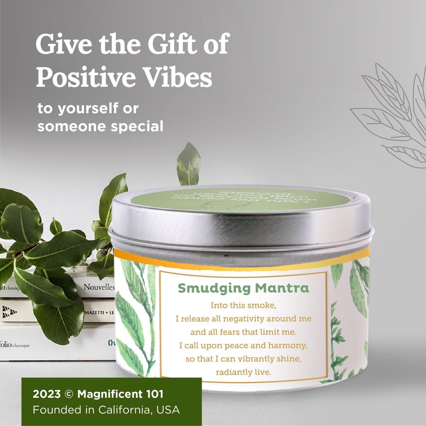Magnificent White Sage 6 oz Candle – 35h Burn, Pure Soy Wax