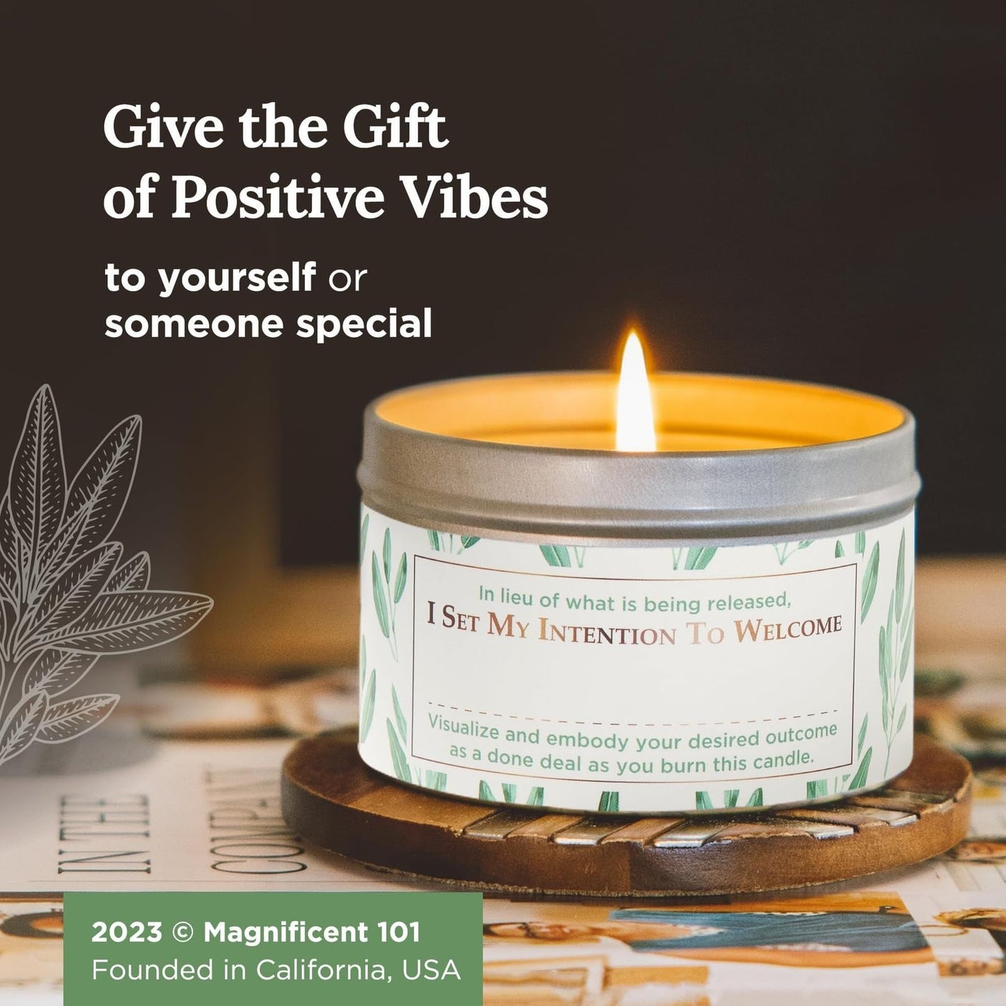 Magnificent 101 White Sage Candle - 6oz, 35h Burn, Soy Wax