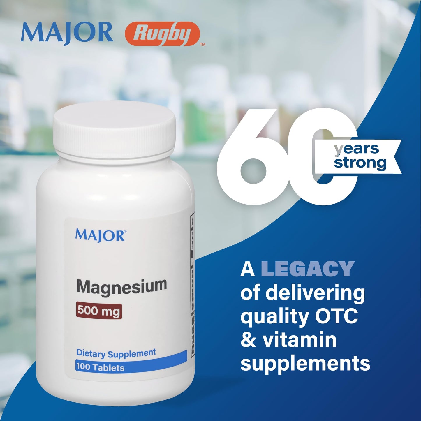 Major Magnesium 500mg – Magnesium Oxide Tablets | Dietary Supplement (2 Pack)