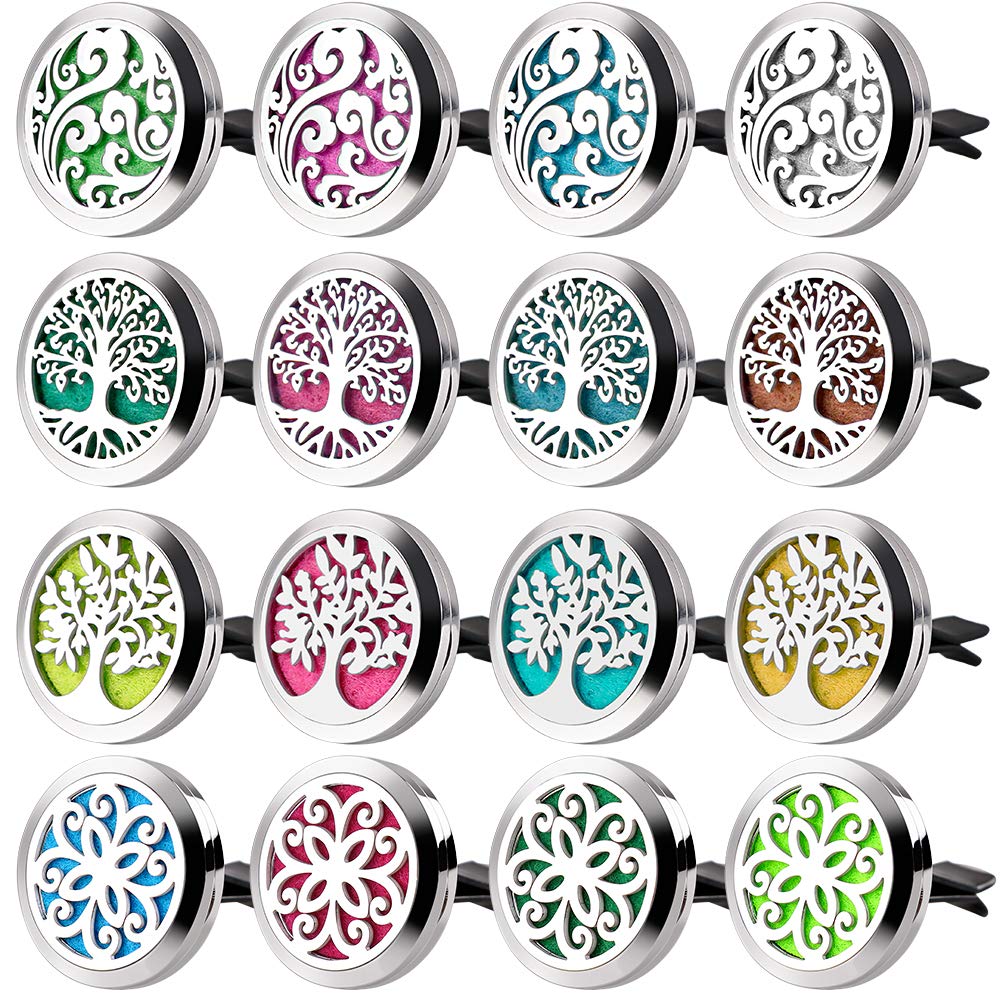 Maromalife 4 Pack Car Vent Clip Diffuser – 30mm Aromatherapy Diffusers with 40 Felt Pads