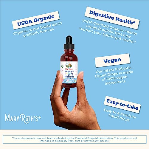 MaryRuth Organics USDA Organic Infant Liquid Probiotic Drops – 125 Servings | Baby Probiotic Drops
