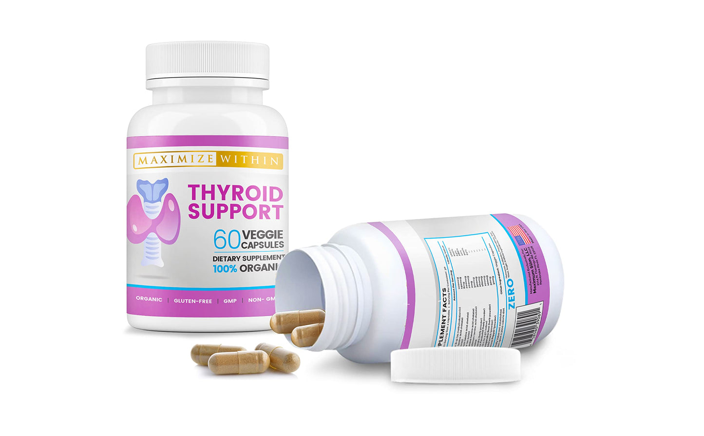 Maximize Within Thyroid Support for Women & Men | Focus, Clarity & Energy (60 Count, Pack of 2)