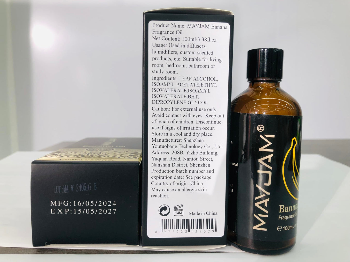 MAYJAM Banana Fragrance Oil 100ml with Glass Dropper – Diffusers, Soap & Candle Making