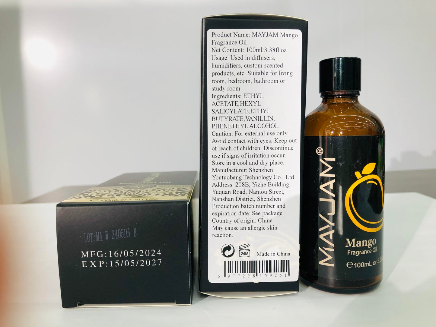 MAYJAM Mango Fragrance Oil 100ML with Glass Dropper - Diffuser & DIY Soap, Candle Making