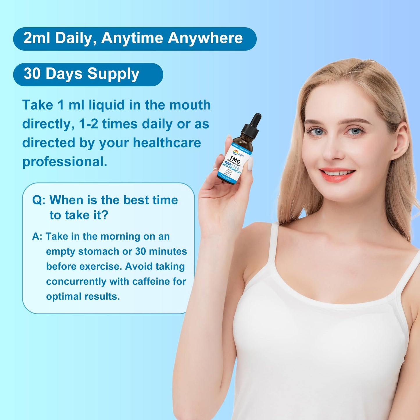 7c TMG 1000mg Liquid Drops – Methylation Support, Vegan & Non-GMO