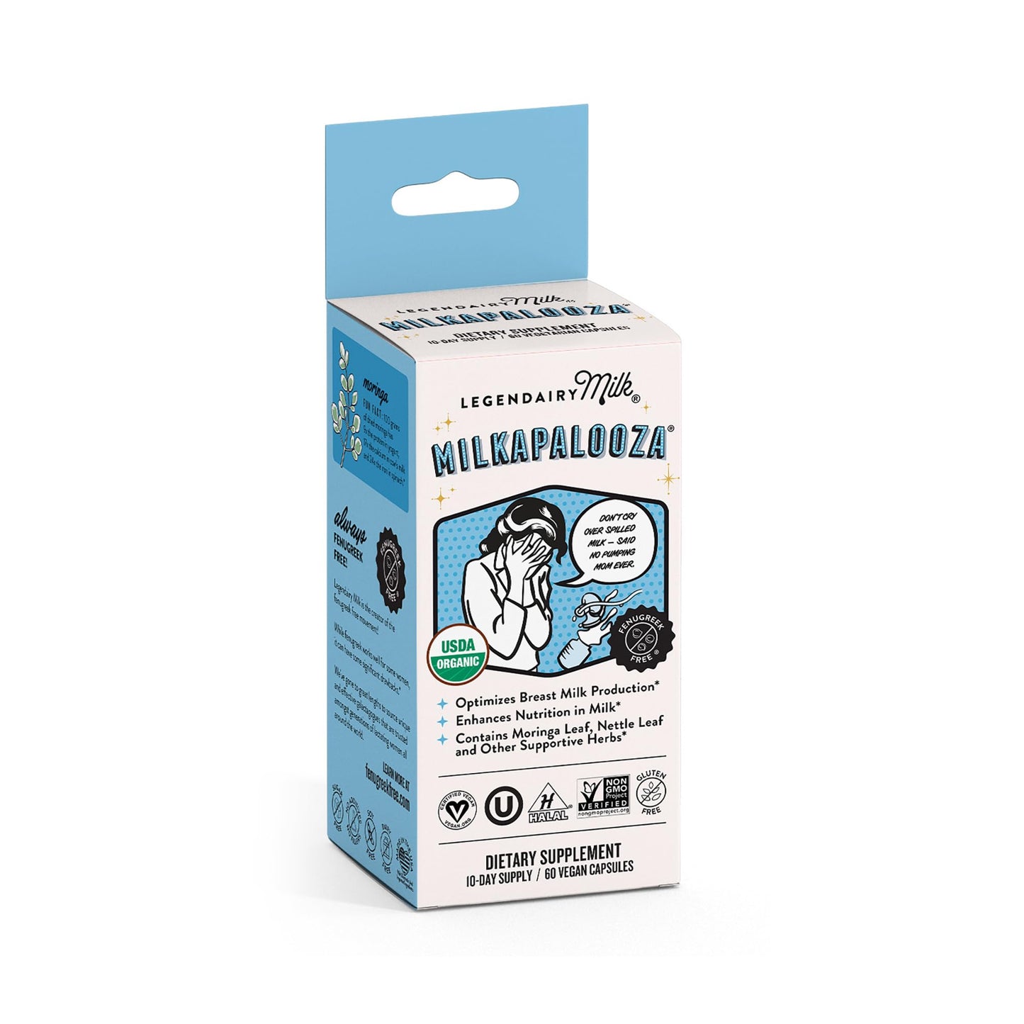 Legendairy Milk Milkapalooza Lactation Supplement – Organic Moringa, Nettle, Shatavari, Fennel • Fenugreek-Free • 60ct • Vegan