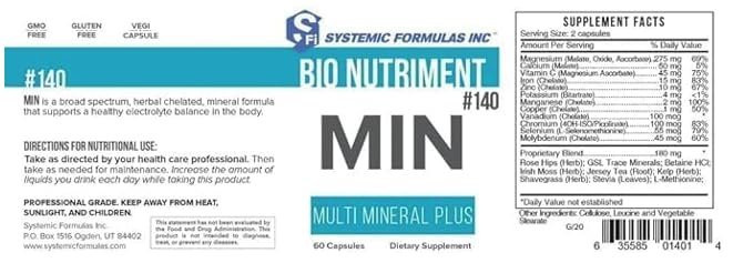 MIN #140 Multi Mineral Plus – 60 Capsules | Systemic Formulas