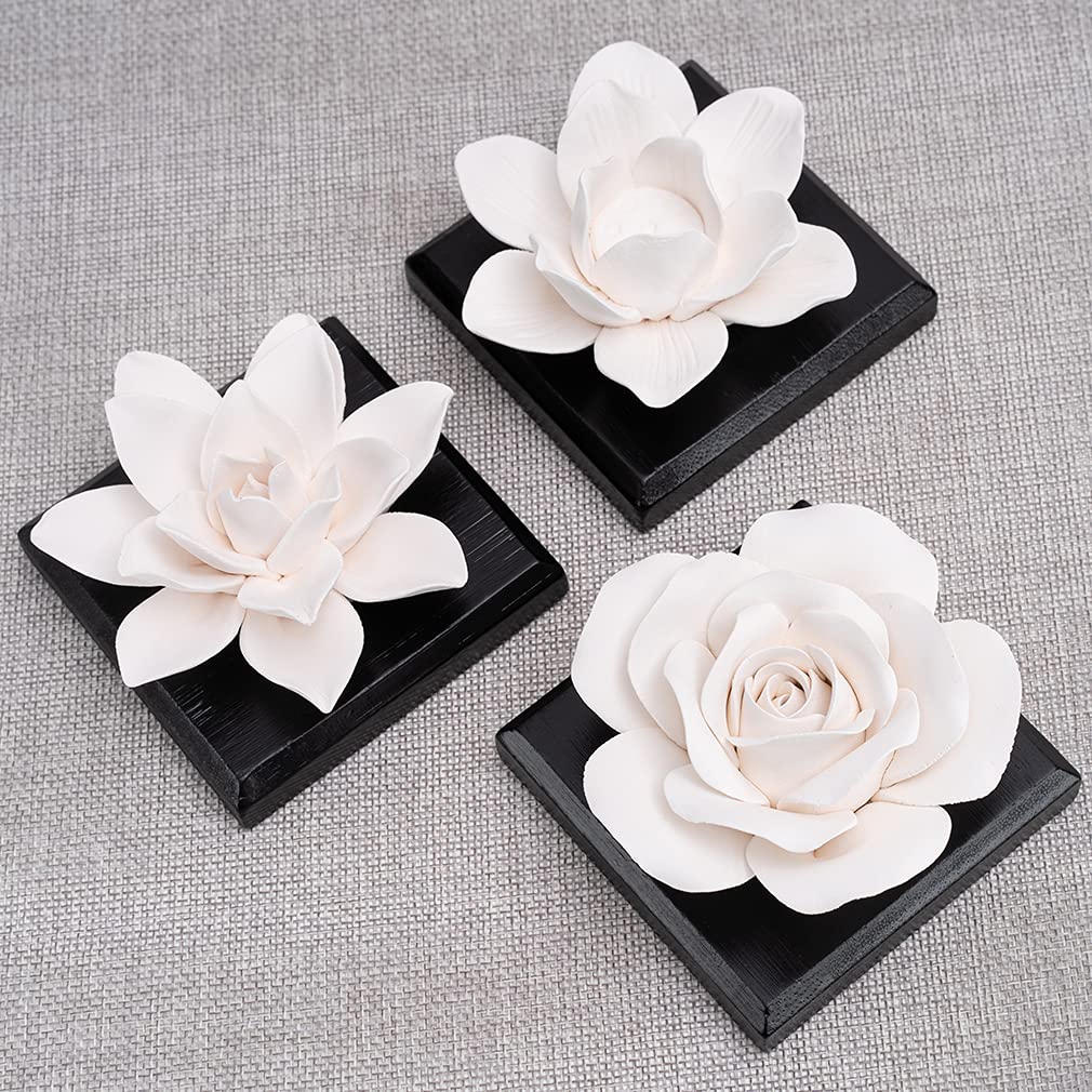 MOLIMAO Magnolia Flower Diffuser Stone - Handmade Non-Electric Gypsum Diffuser