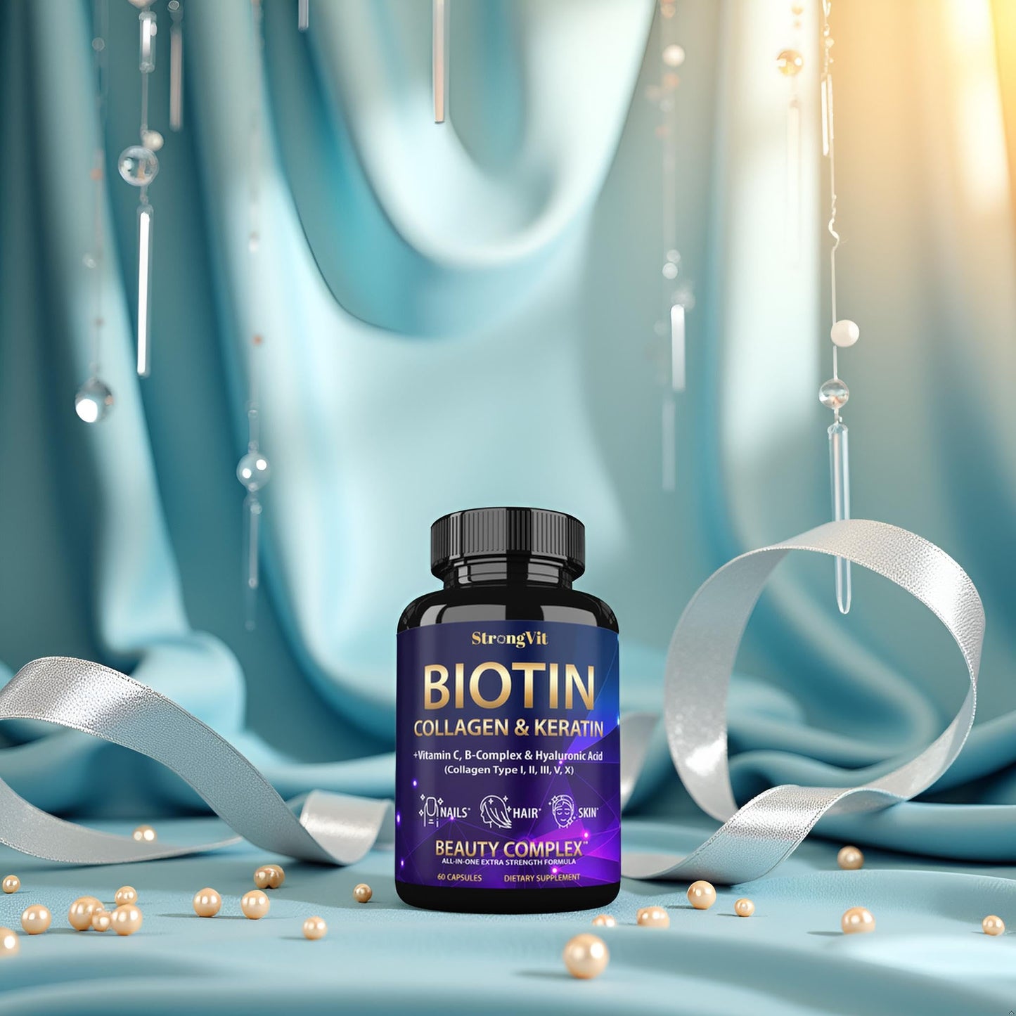 Biotin with Hyaluronic Acid, Keratin & Collagen — Hair Growth Vitamins for Women (USA)