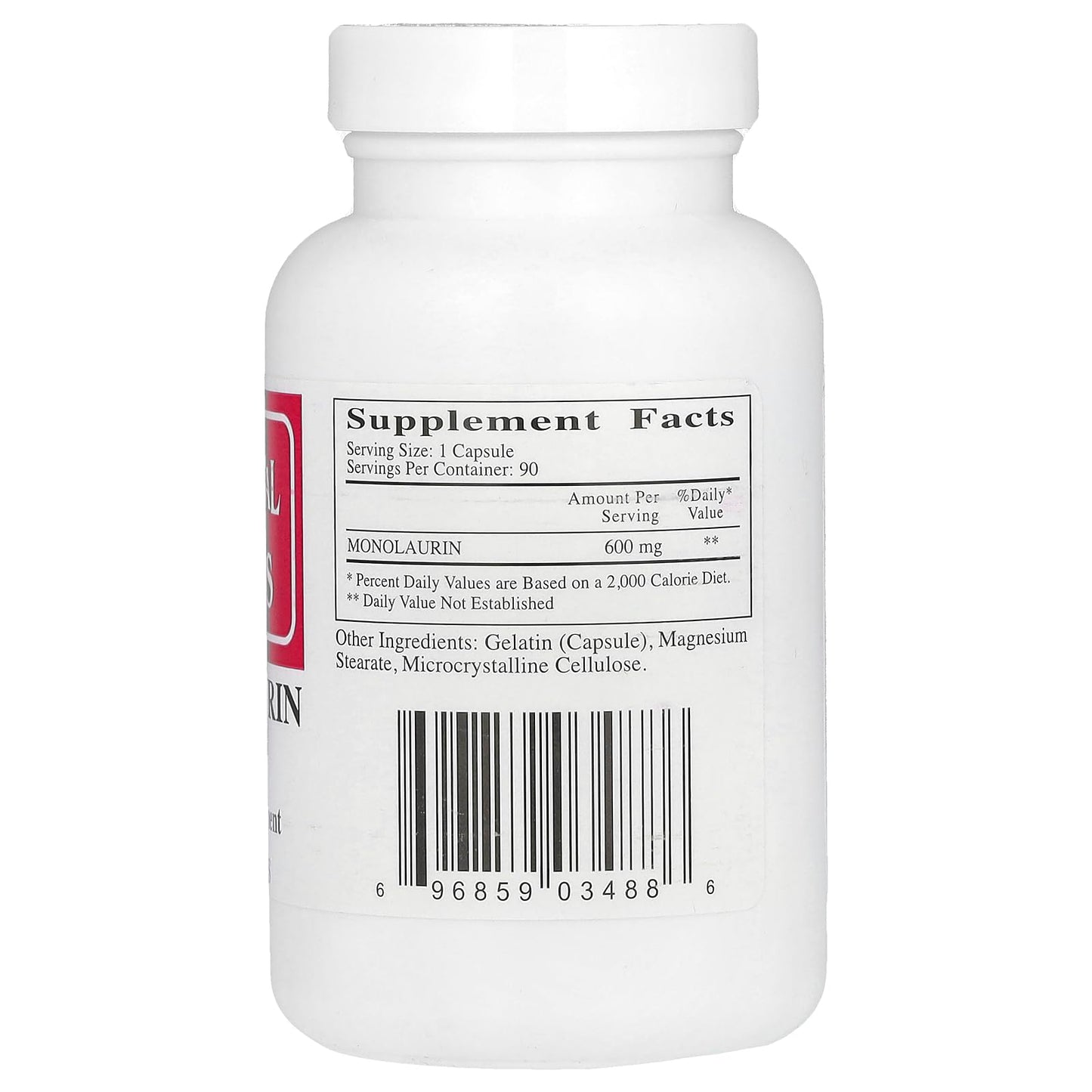 Ecological Formulas Monolaurin 600 mg Capsules, Creamy White, 90 Count (MONOL-600-90) | Immune Support