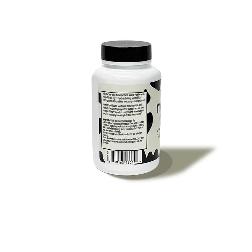 MOOVE Bovine Colostrum Capsules 1,000mg – Grass-Fed Dutch Cows | Immune & Gut Support | 60ct