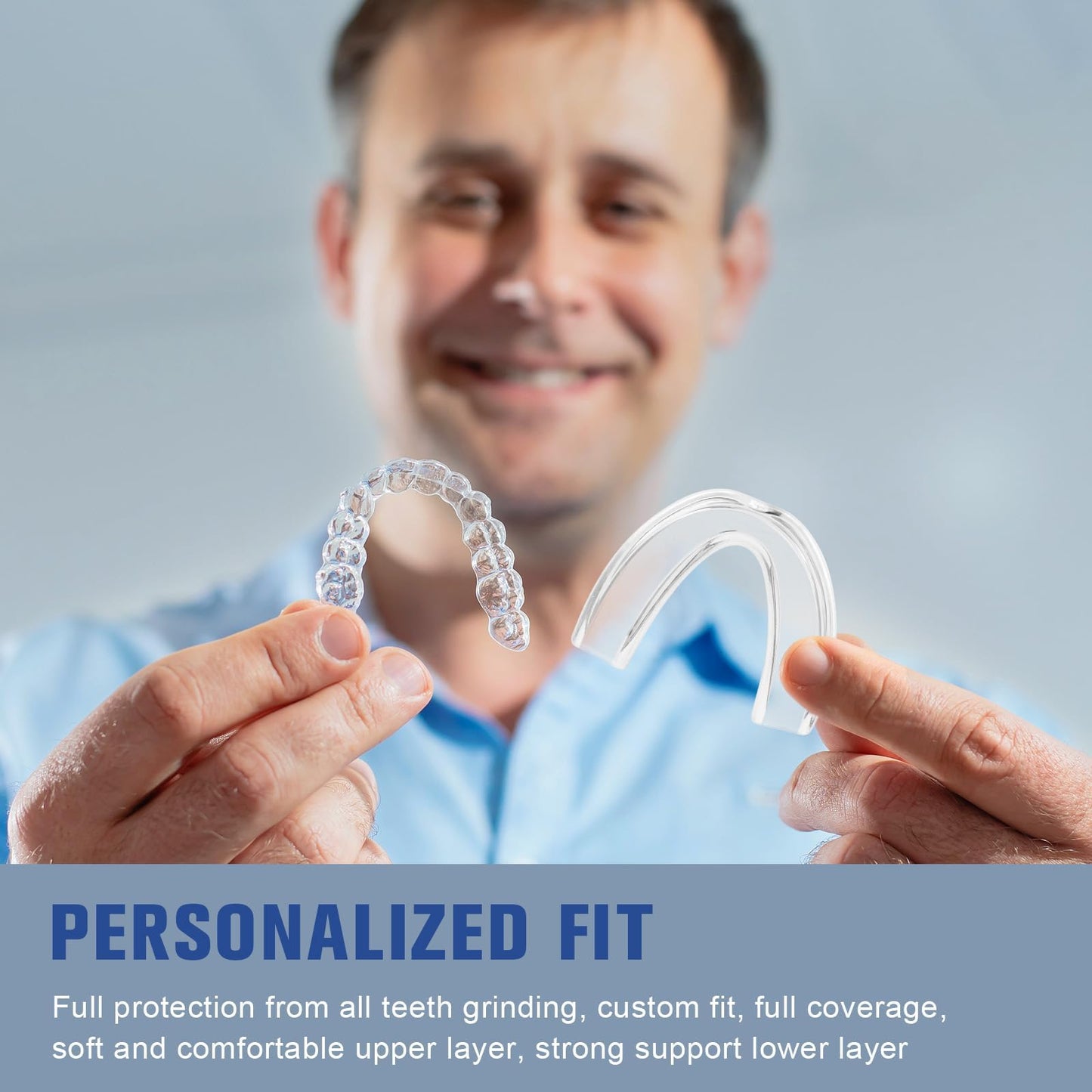 Mouth Guard for Teeth Grinding at Night – EVA Night Guard with 6 Cleaning Tablets