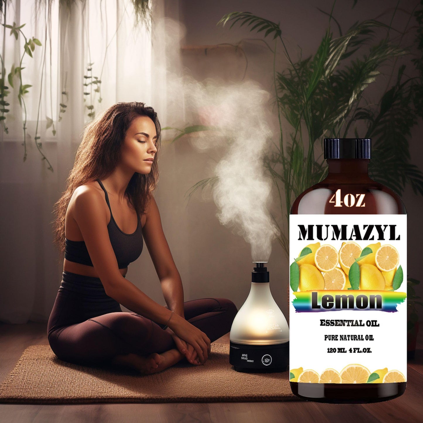 MUMAZYL Lemon Essential Oil - 4oz (120 ml) Amber Glass Bottle with Dropper