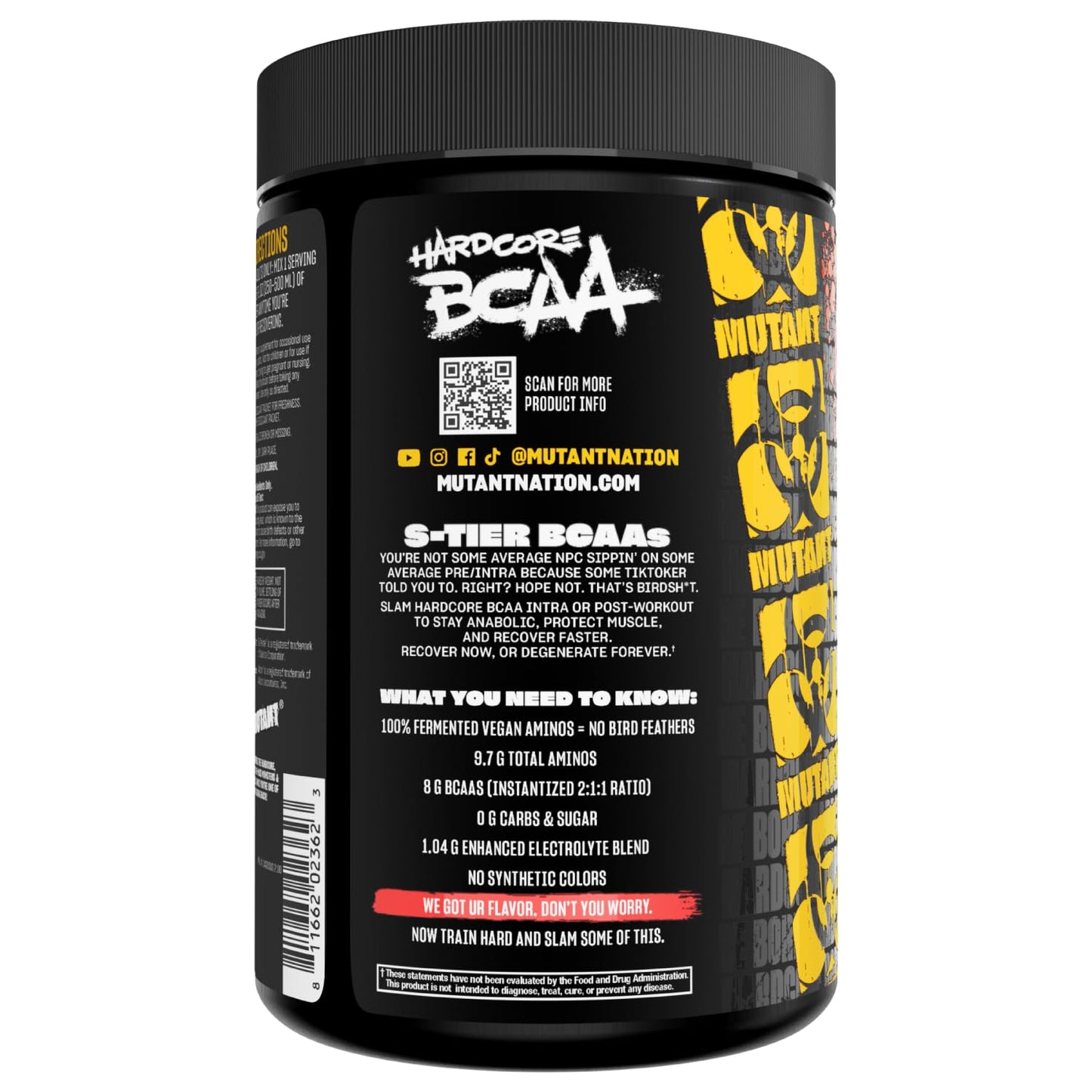 Mutant Hardcore BCAA - Hydration + Recovery (Watermelon, 30 Servings)