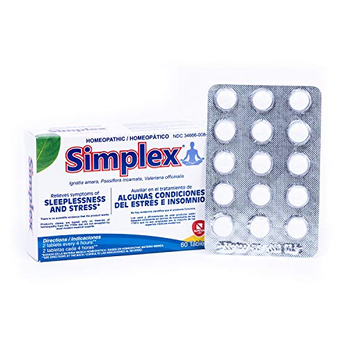 Nartex Simplex Homeopathic Sedative Tablets, 60 Count | Natural Stress & Sleep Support