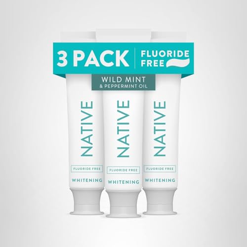 Native Fluoride-Free Whitening Toothpaste 4.1oz (3-Pack) – Wild Mint & Peppermint Oil