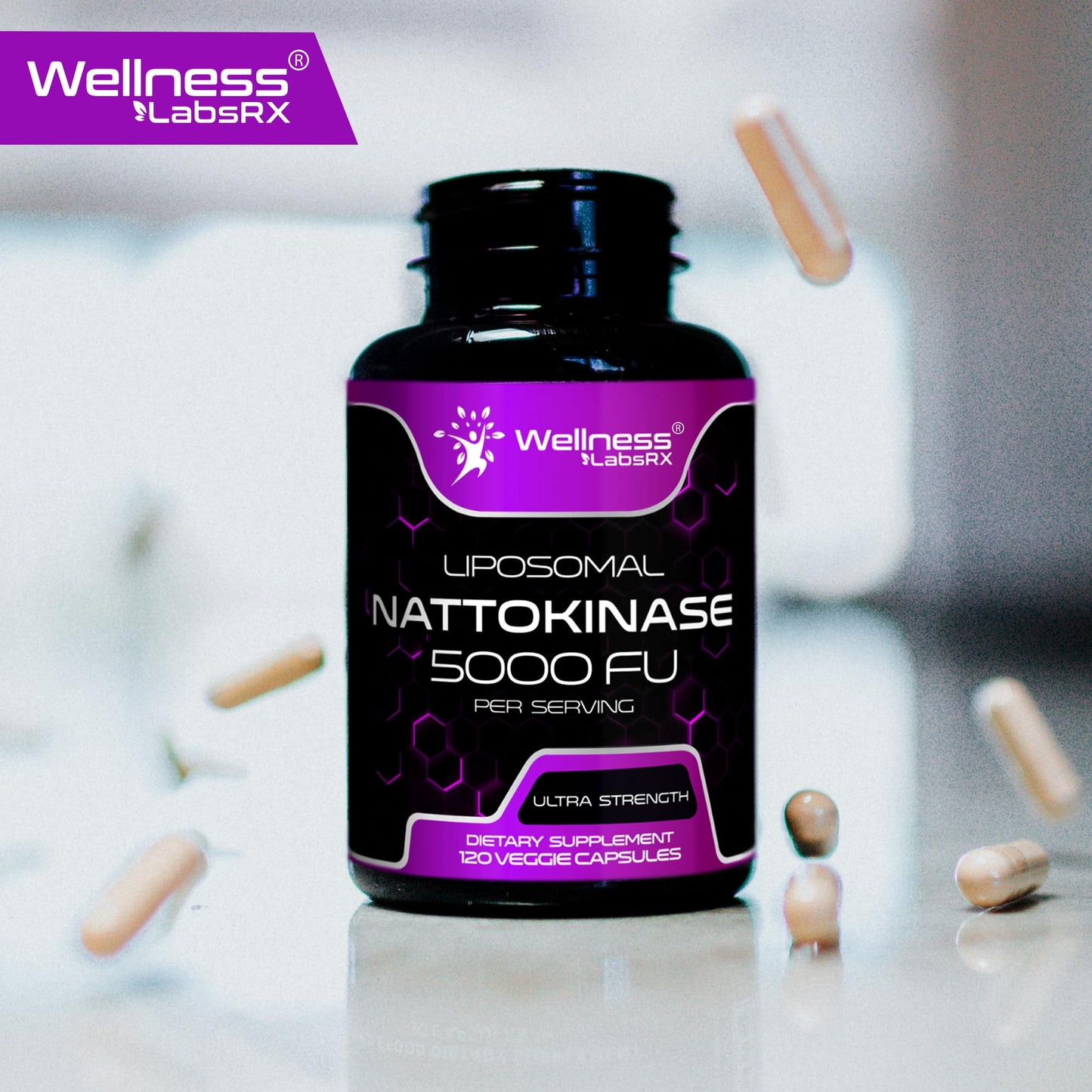 Nattokinase Supplement Capsules 5000 FU – Third-Party Tested Natto Enzymes | Daily Wellness – 120 Count