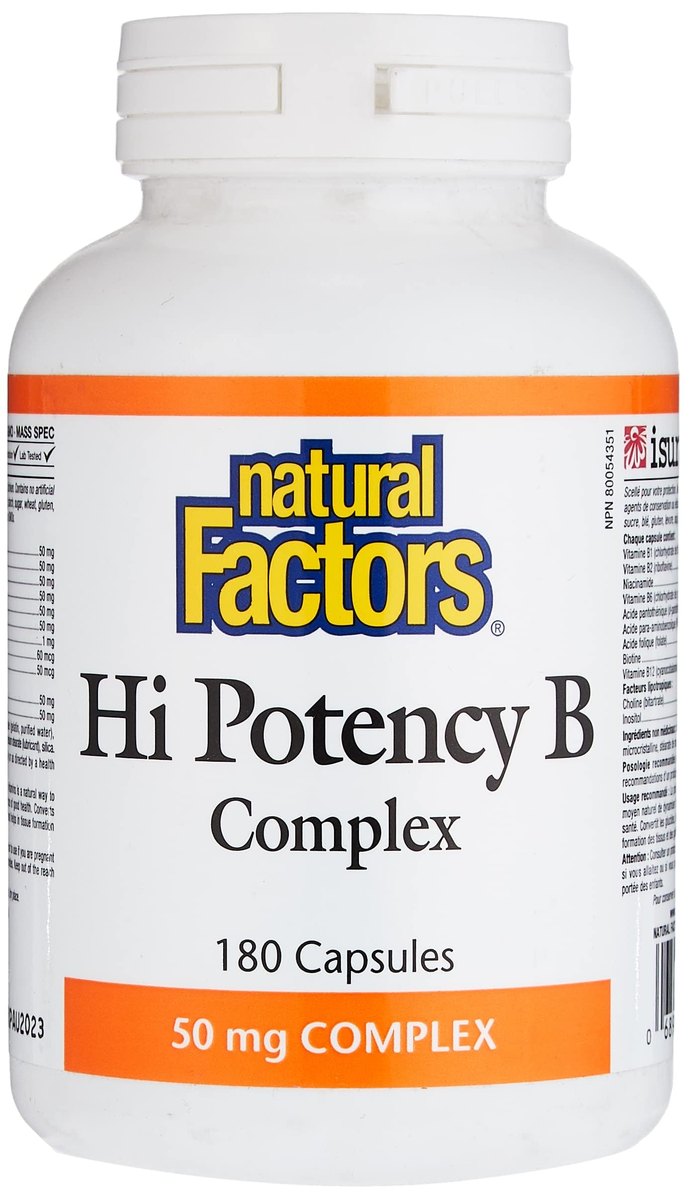 Natural Factors Hi Potency B Complex 180 CT – Energy & Nerves