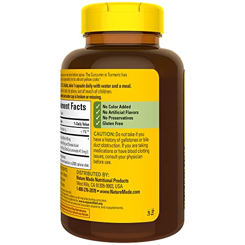 Nature Made Turmeric Curcumin 500 mg – Antioxidant Support, 120 Capsules