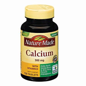 Nature Made Calcium 500 mg with Vitamin D — 130 Count Tablets (3-Pack) BritishVita | Premium UK Vitamins & Wellness Supplements
