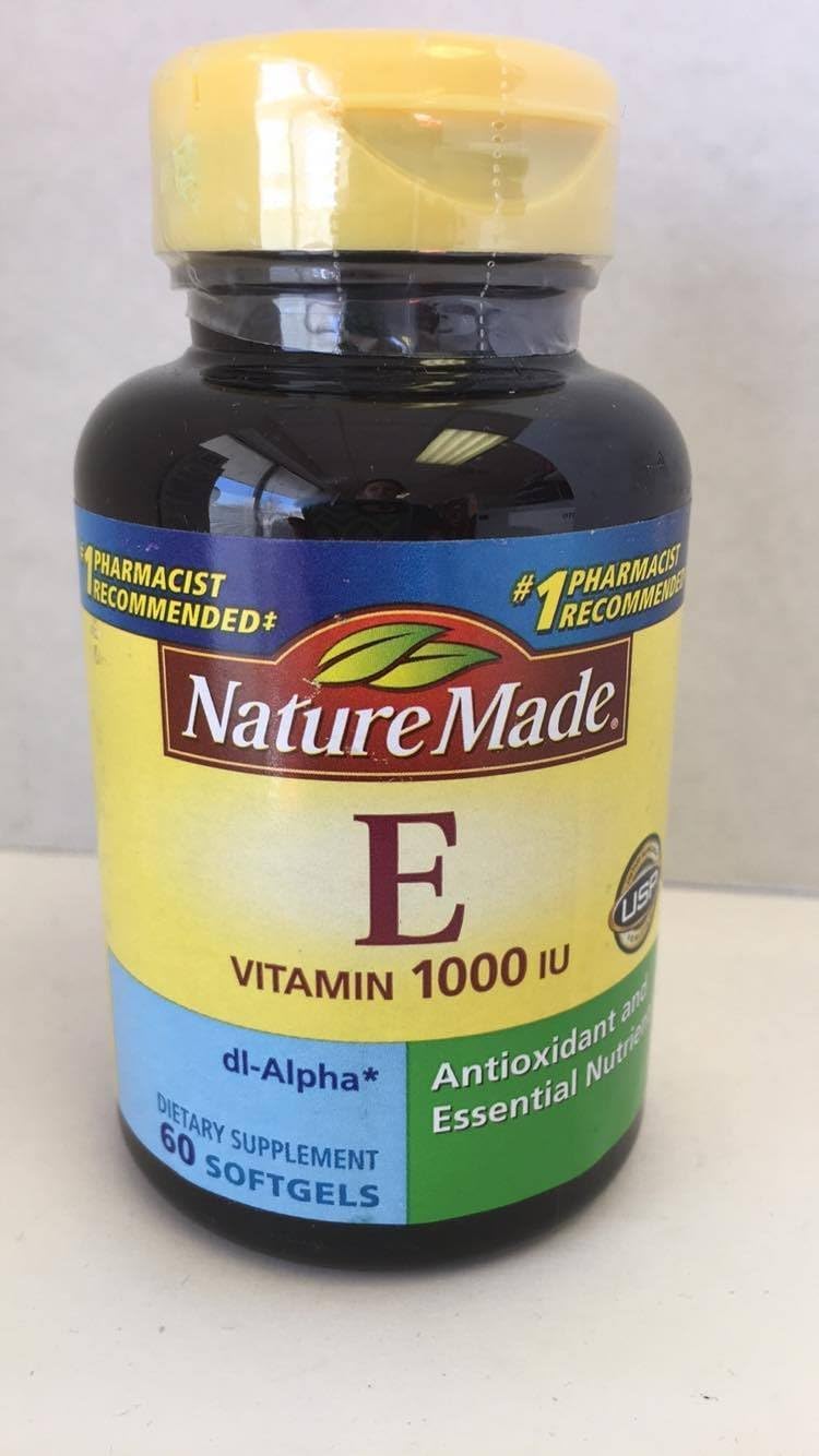 Nature Made dl-Alpha Vitamin E 1000 IU Softgels – Pack of 2 (60 Softgels per Bottle) BritishVita | Premium UK Vitamins & Wellness Supplements