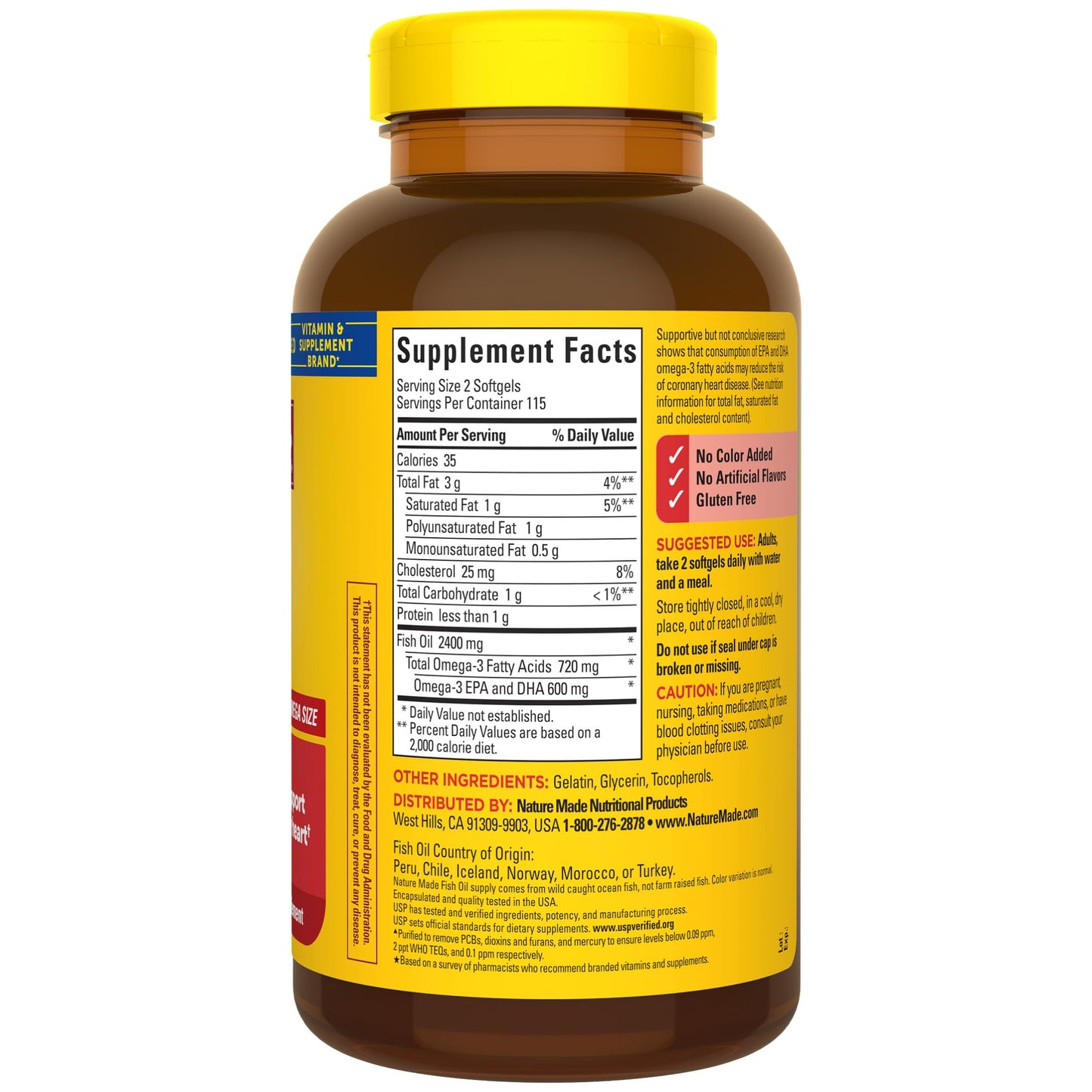 Nature Made Fish Oil 1200 mg Softgels | Omega-3 EPA/DHA 230-count for Heart Health
