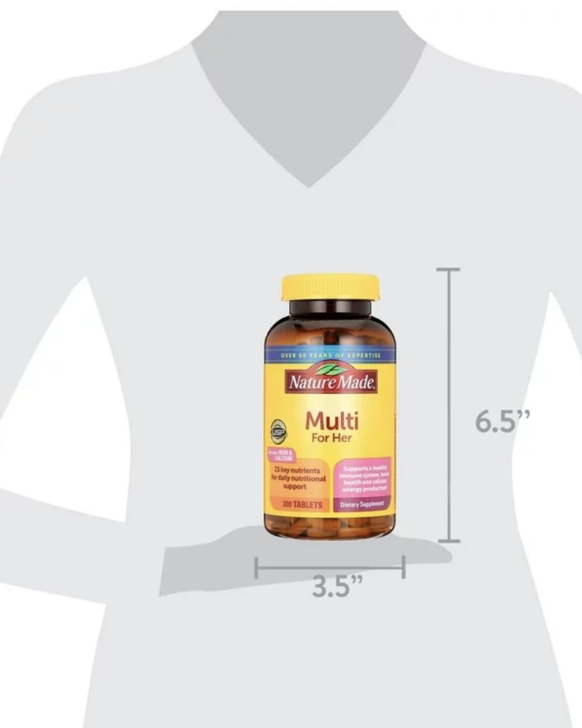 Nature Made Women's Multivitamin Tablets – 300 Count for Daily Nutritional Support