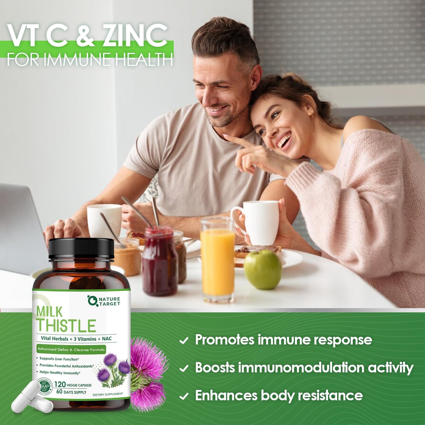Nature Target Milk Thistle Liver Detox 350mg 30:1 | 120 Veggie Capsules