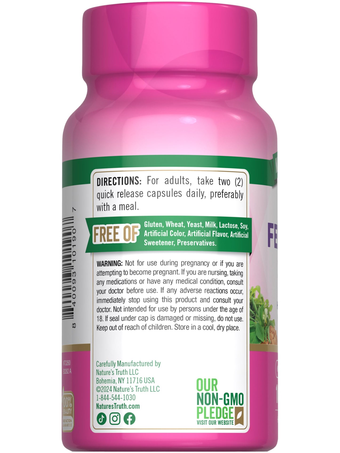 Nature’s Truth Fenugreek Seed Capsules for Women – 2000mg | 100 Count | Non-GMO, Gluten-Free
