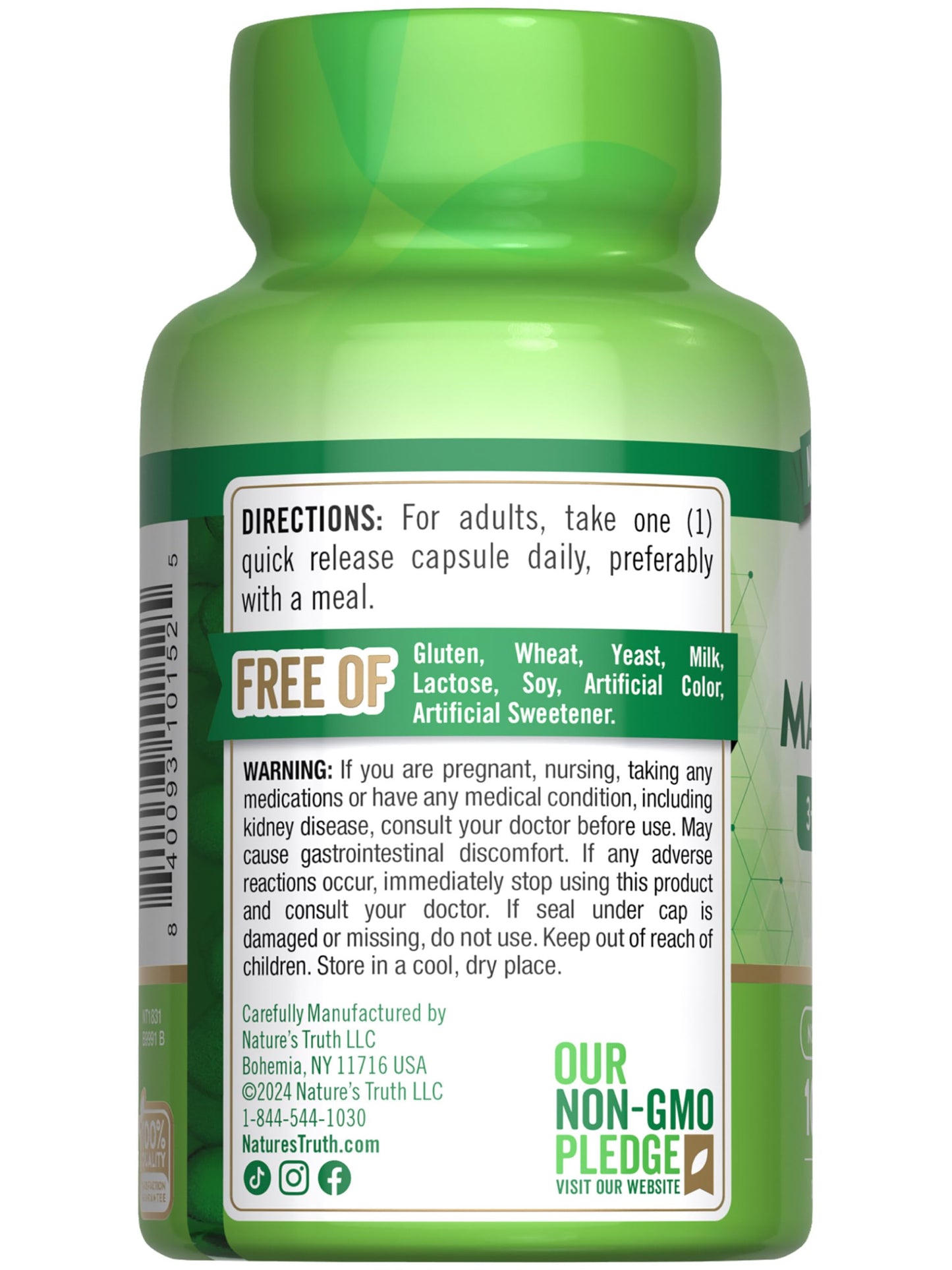 Nature's Truth Triple Magnesium Complex – 100 Capsules | Non-GMO & Gluten Free
