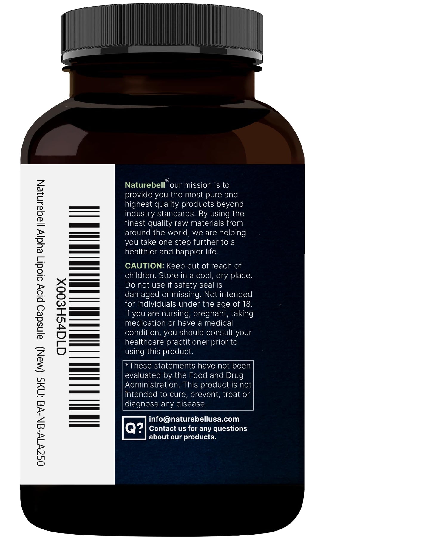 NatureBell Alpha Lipoic Acid Complex 600mg - 300 Capsules | Myelinctin Formula