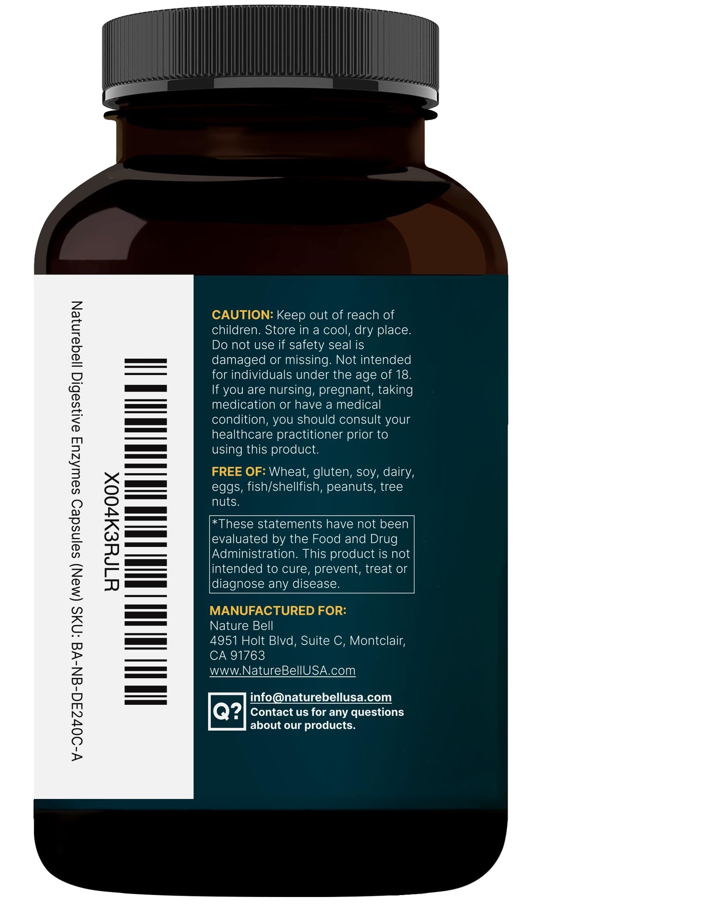 NatureBell Digestive Enzymes with Probiotics & Prebiotics, 240 Veggie Capsules