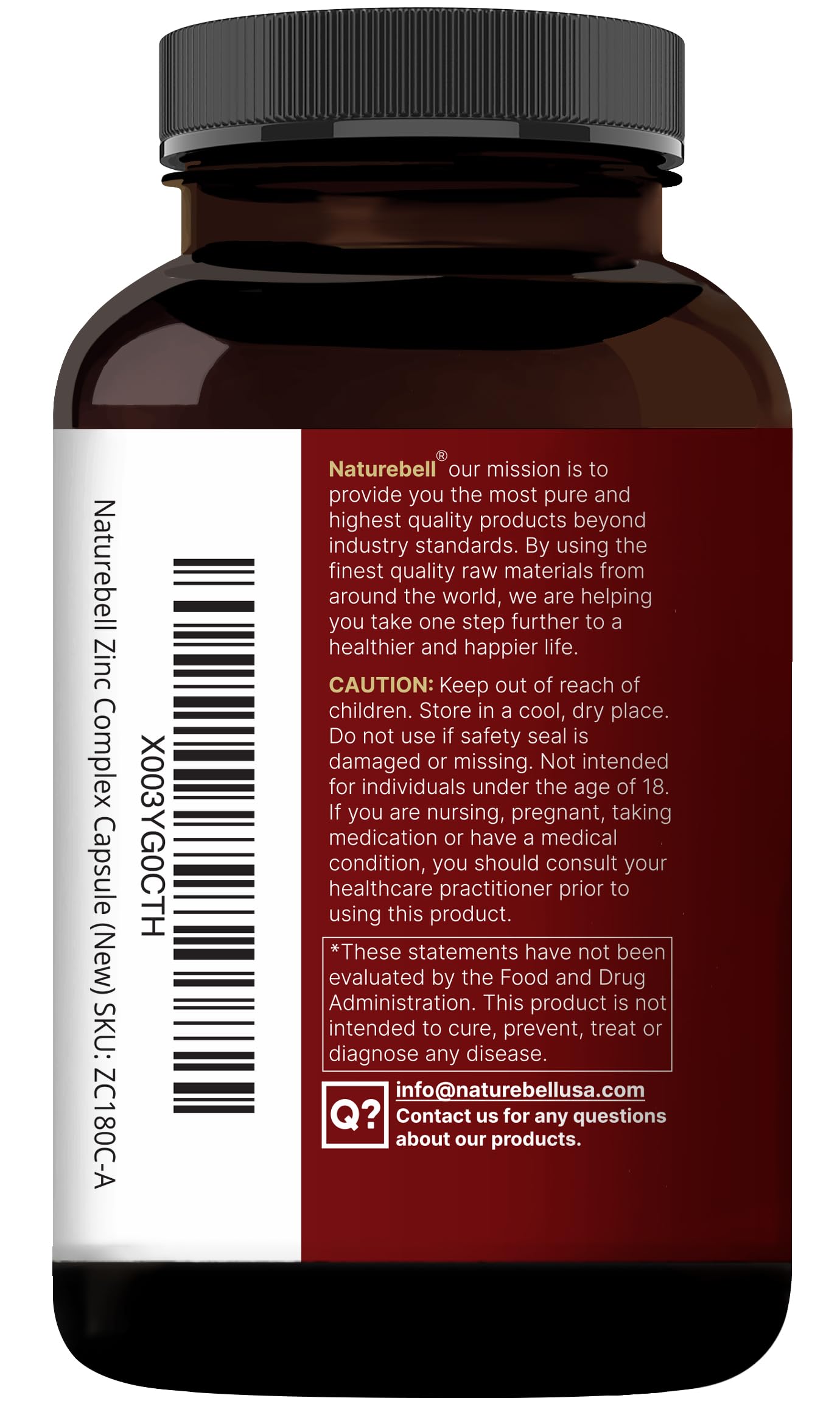 NatureBell Zinc Quercetin 480 Capsules (2 Pack) - 4-in-1 Immune Support