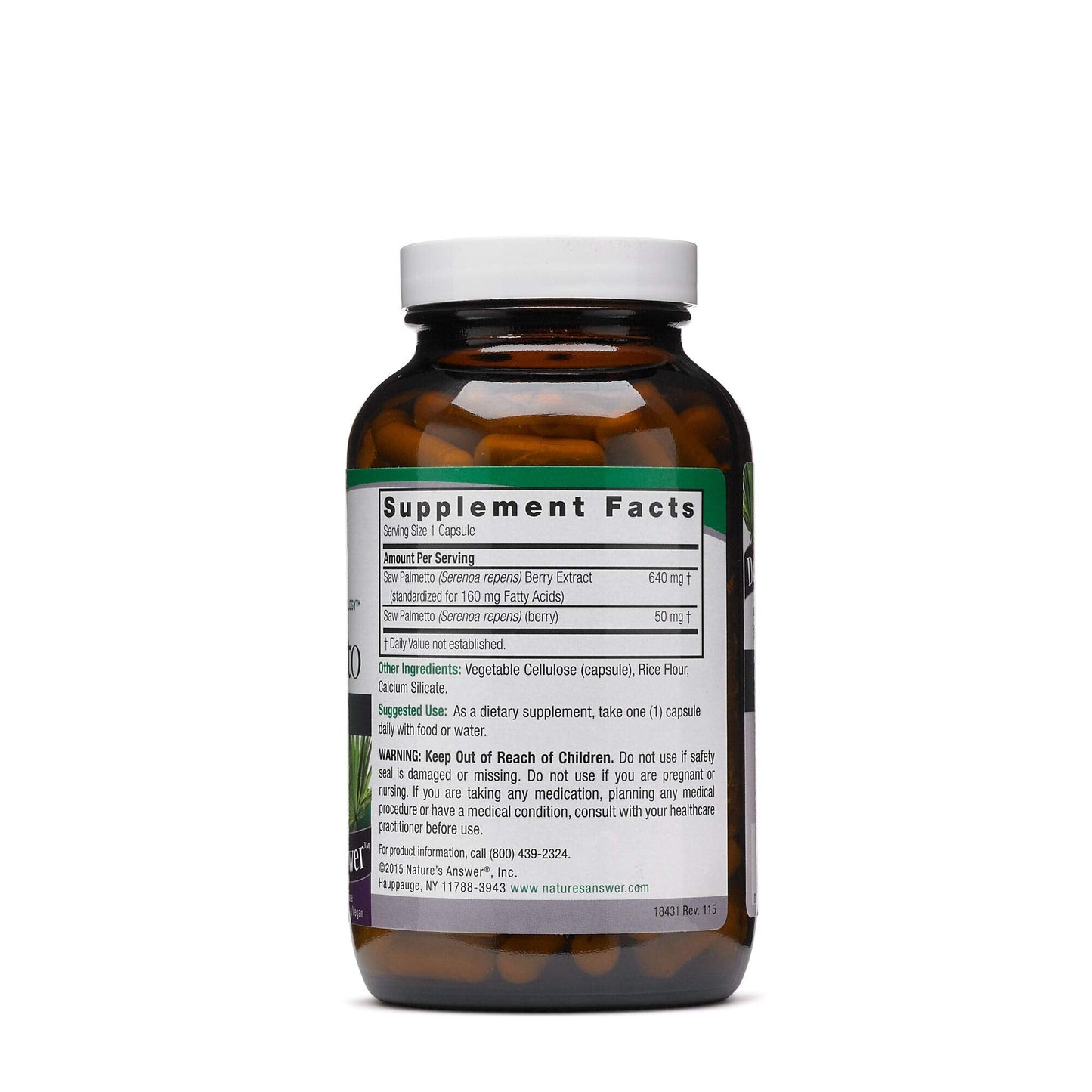 Saw Palmetto 690mg Prostate Support | Nature's Answer | 120 Vegan Caps