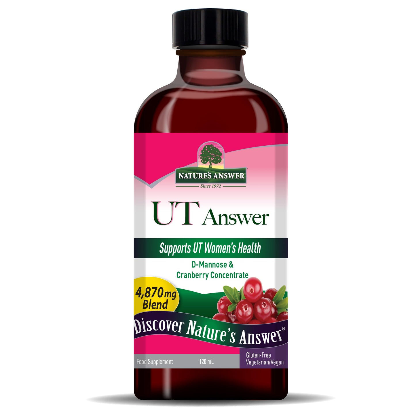 Nature's Answer UT Answer Urinary Tract Support - Cranberry & D-Mannose, Vegan 4oz