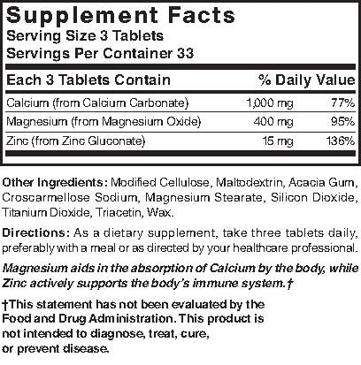 Nature's Blend Calcium Magnesium Zinc Tabs - Unflavored, 100 Count | Gluten Free BritishVita | Premium UK Vitamins & Wellness Supplements