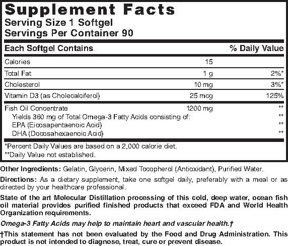 Nature's Blend Omega-3 1200 mg + Vitamin D3 1000 IU - 90 Softgels