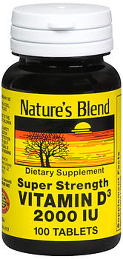 Nature's Blend Vitamin D3 2000 IU Super Strength - 3 Bottles (300 Tablets)