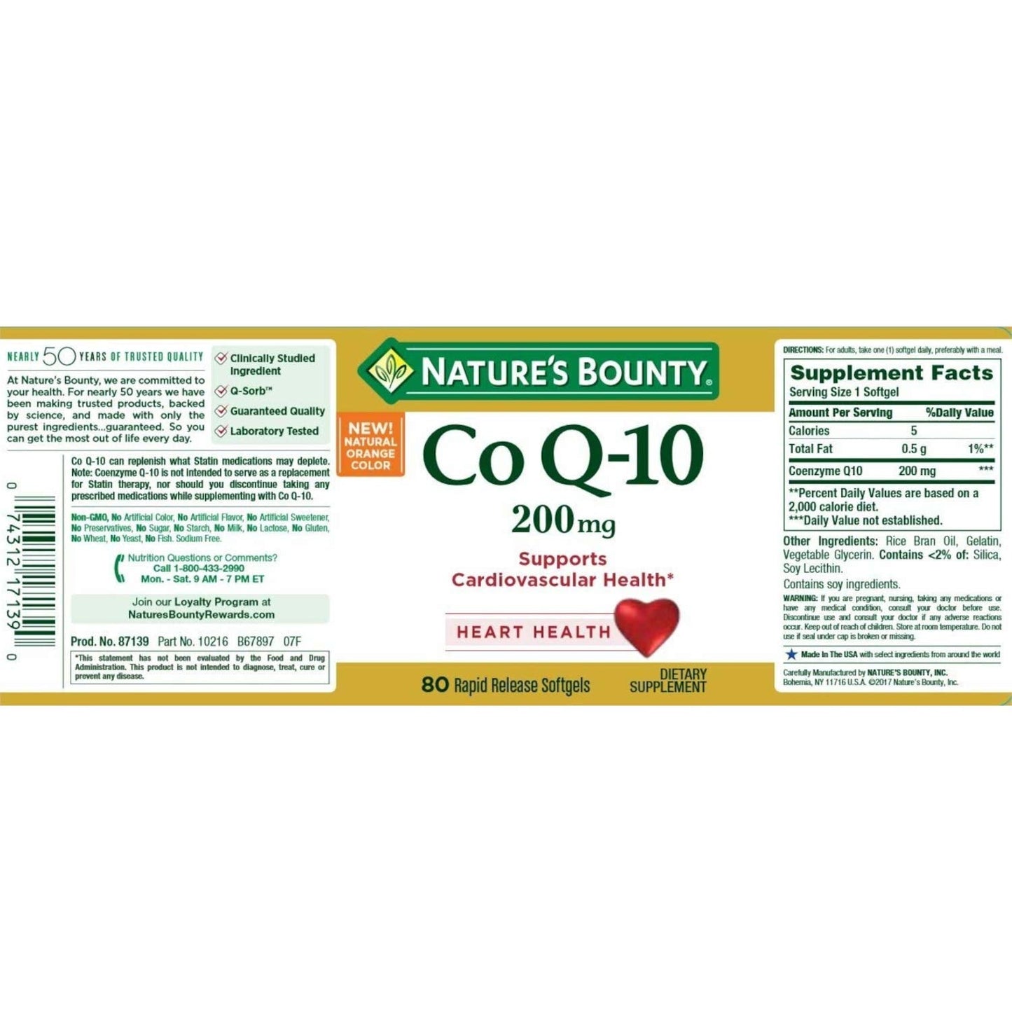 Nature's Bounty Co Q-10 Extra Strength 200 mg Softgels - 80 ea (Pack of 3) BritishVita | Premium UK Vitamins & Wellness Supplements